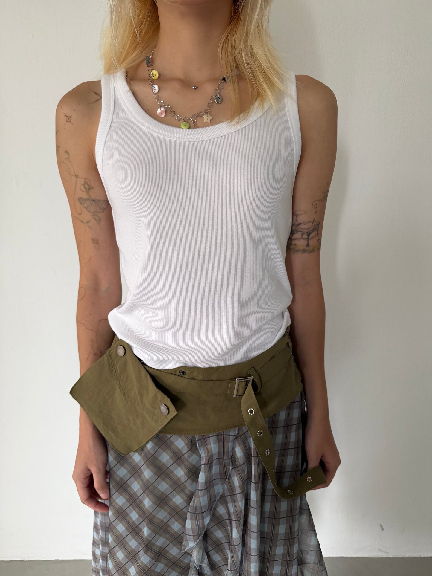 Utility Pouch Check Skirt