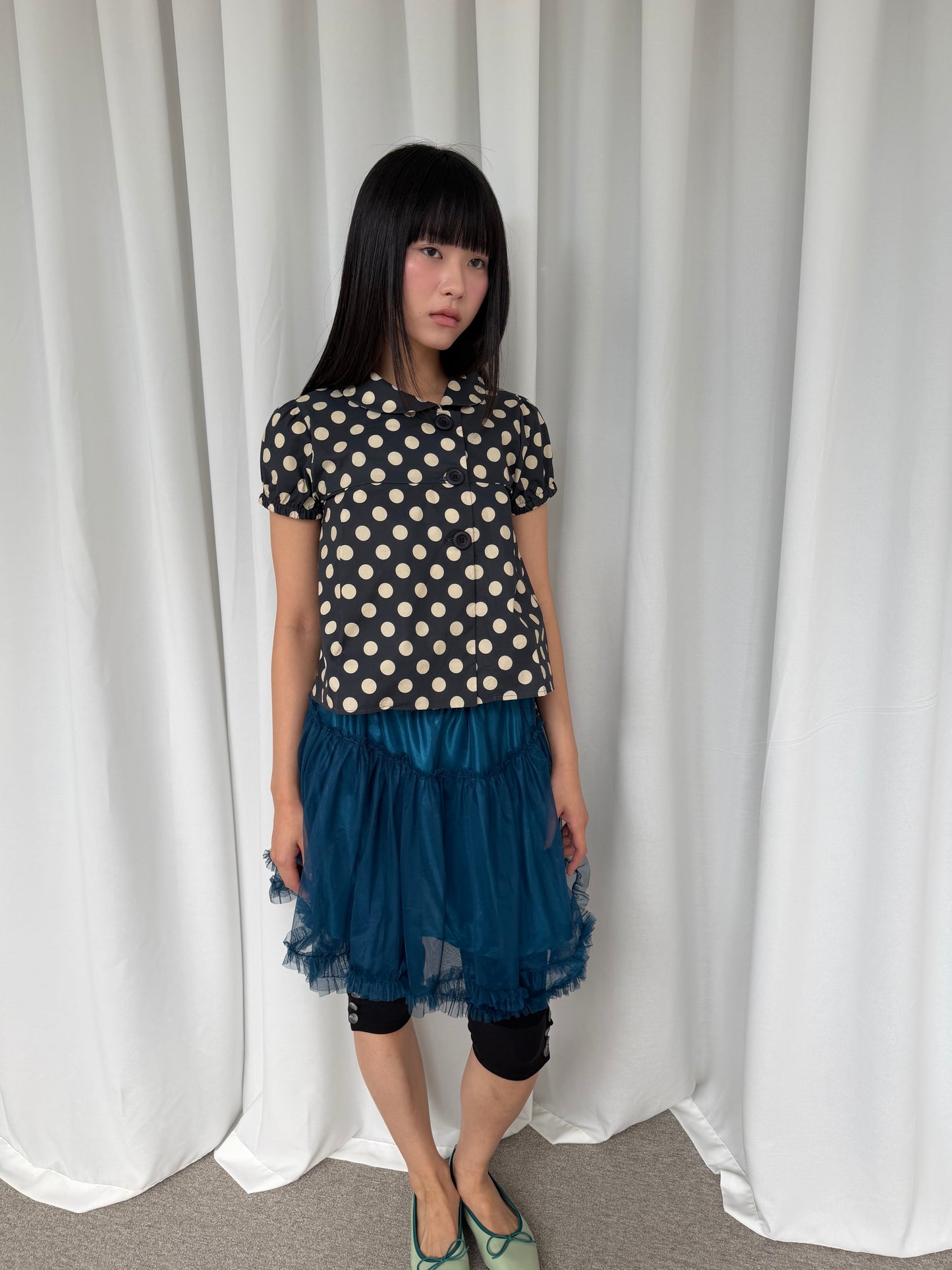Large Polka-Dot Halter Top