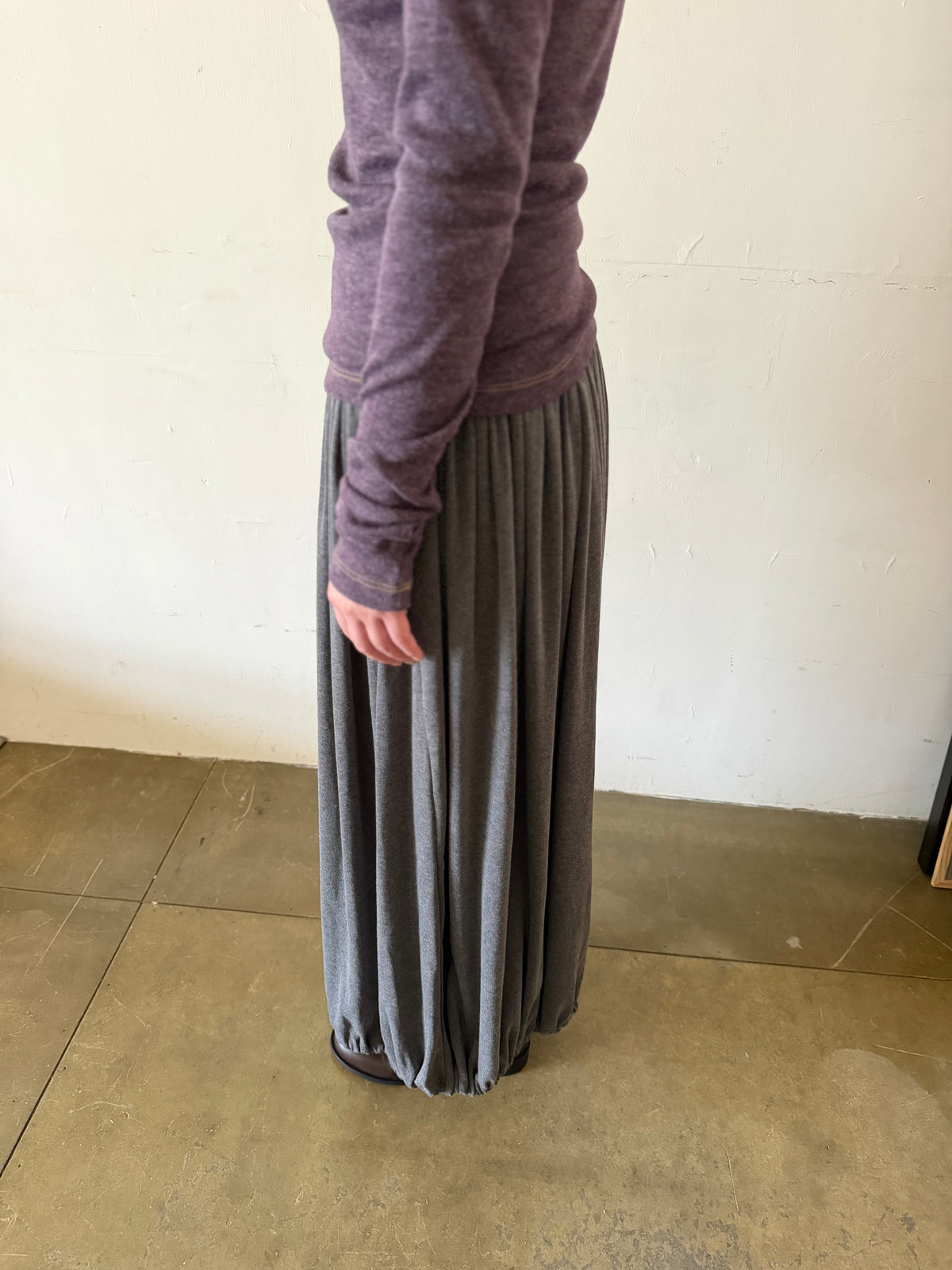 Draped Cocoon Maxi Skirt
