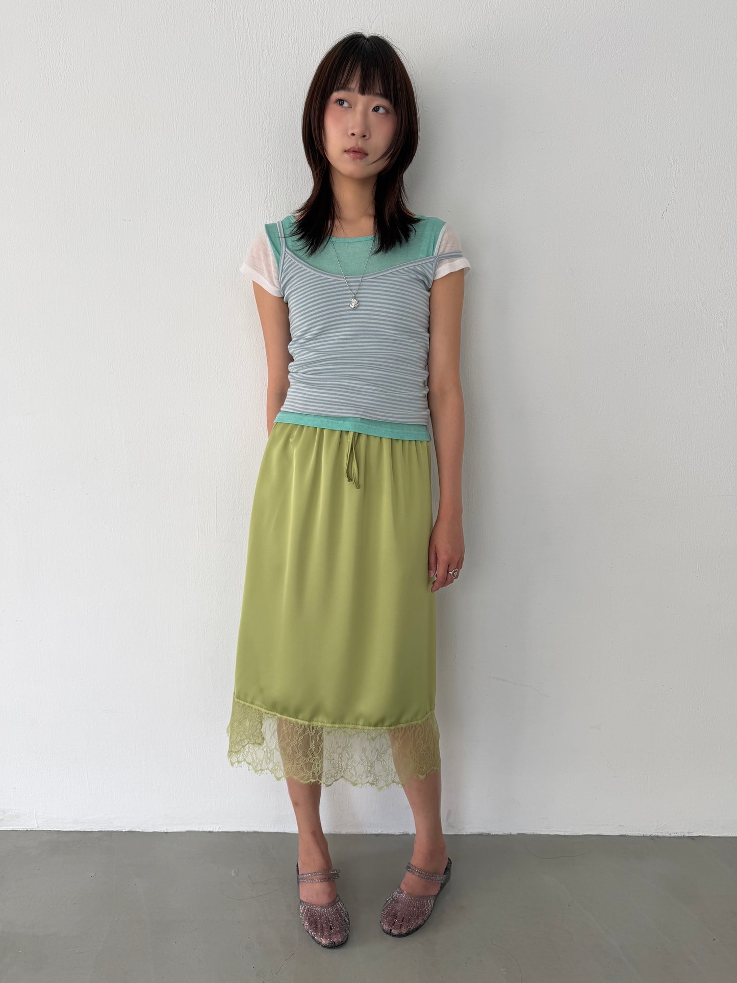 Two-piece striped beaded vest