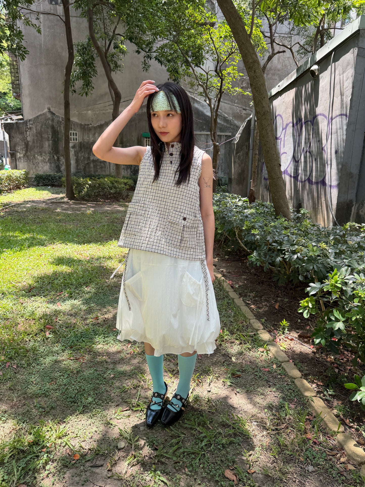 Ruffled Pocket Balloon Skirt