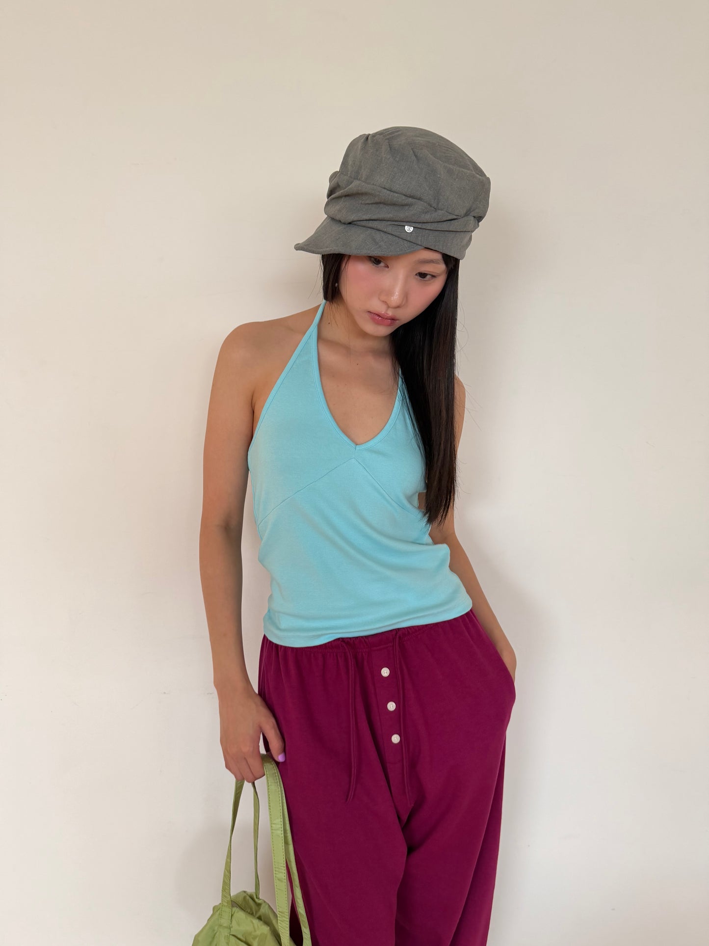 Brightly colored halter neck vest