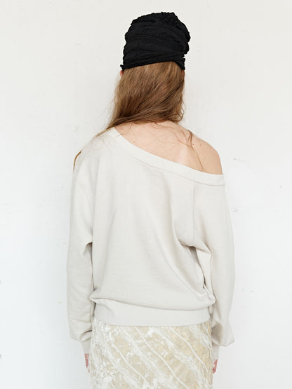 FUN FROM FUN Ballet Class Off-shoulder Tee, Oyster White