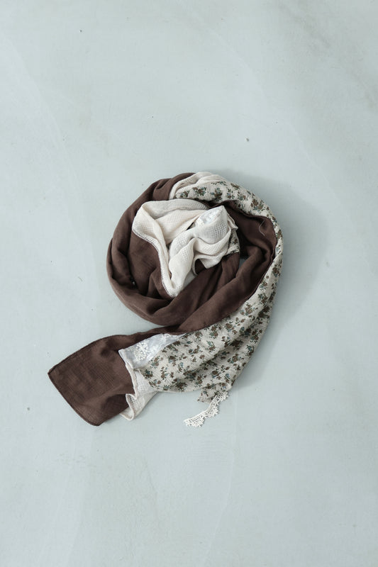 Floral lace scarf of different materials
