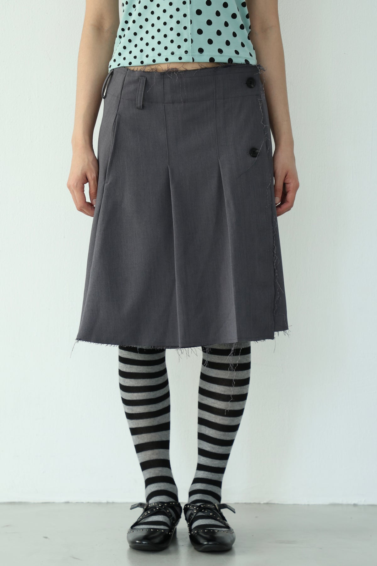 Fringed suit-style one-piece skirt