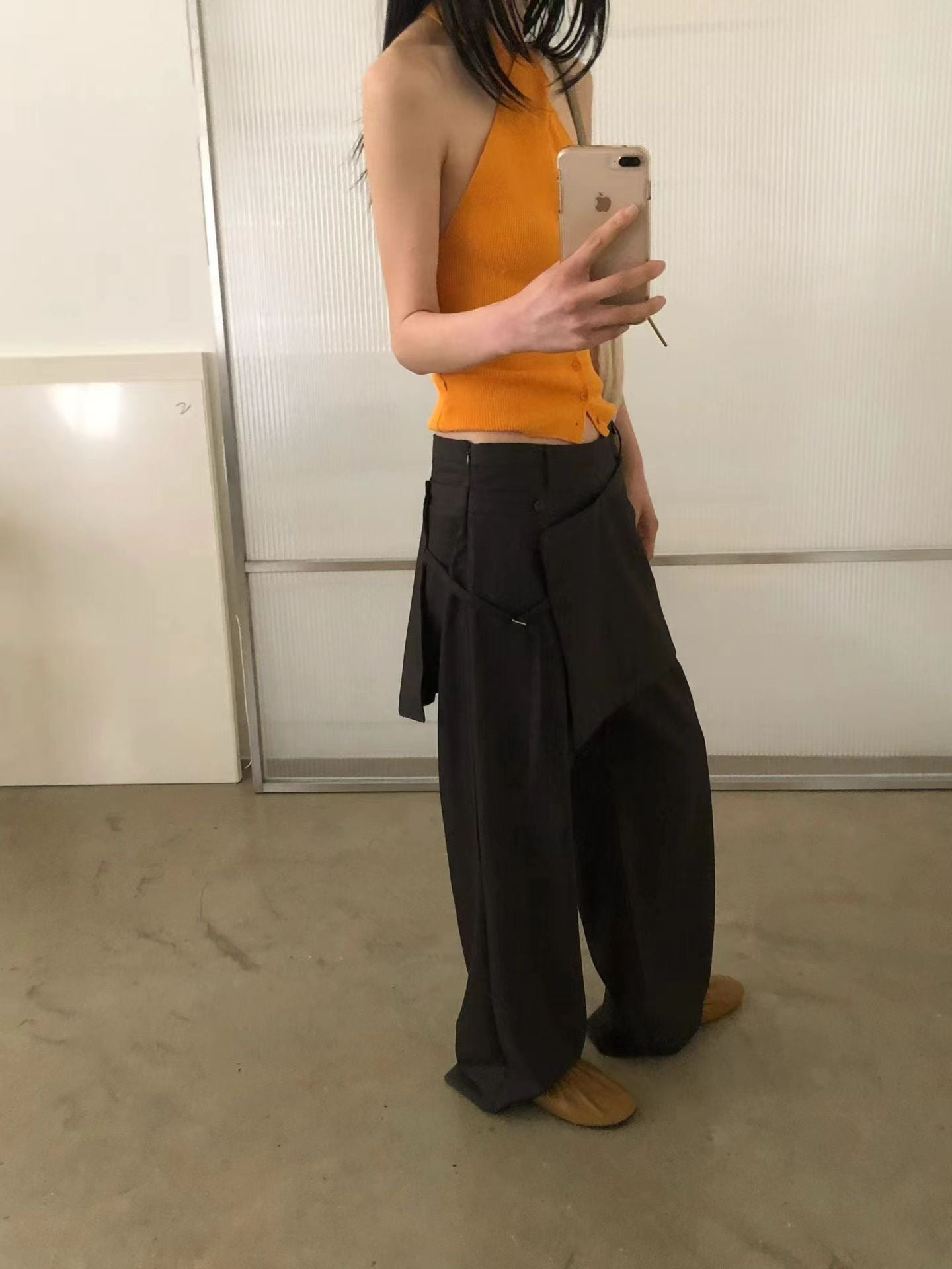 halter neck knitted button vest