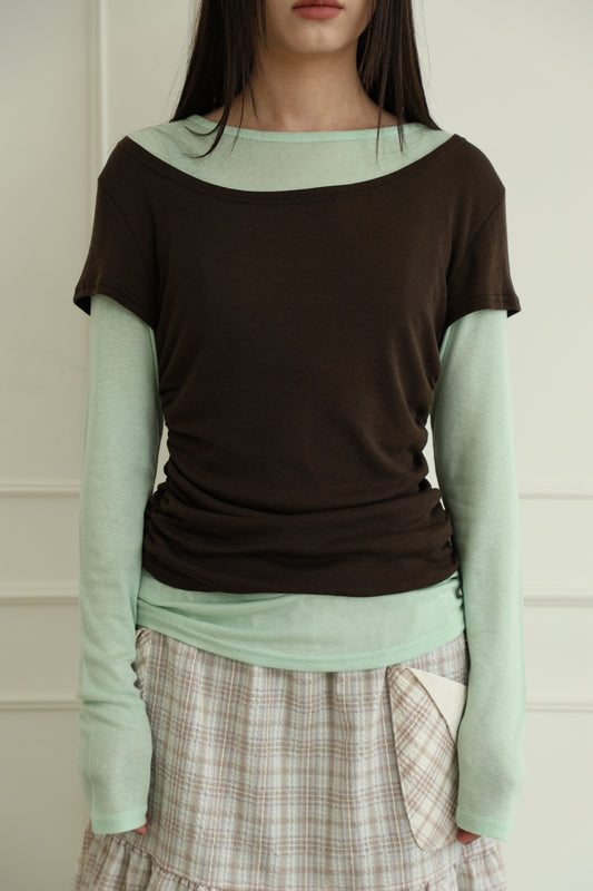 Faux Layer Color Block Top