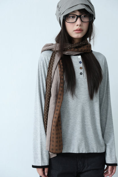 Henley Trim Basic Top