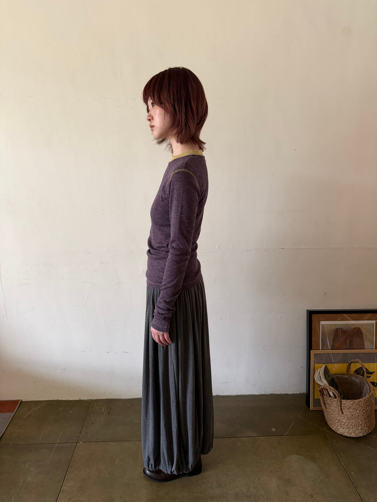 Draped Cocoon Maxi Skirt