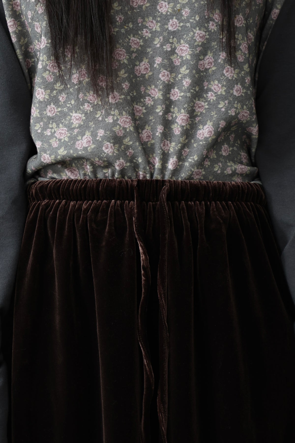 Suede Lace-Trim Skirt