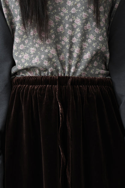 Suede Lace-Trim Skirt