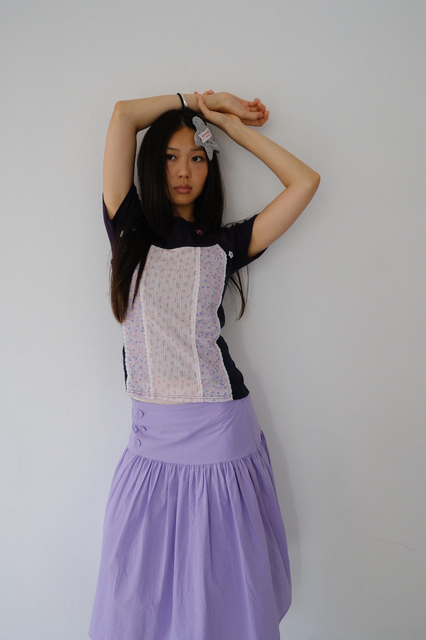 Floral patchwork spaghetti strap vest
