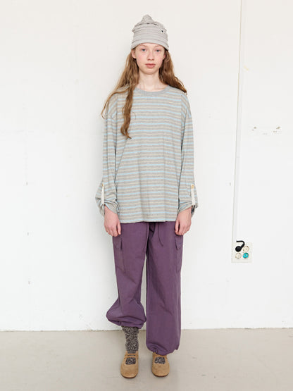FUN FROM FUN Loose Fit Stripe Tee, Grey