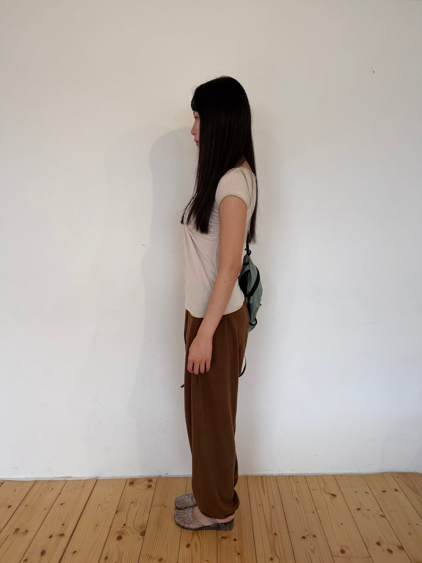 Contrast Trim Ruched Top
