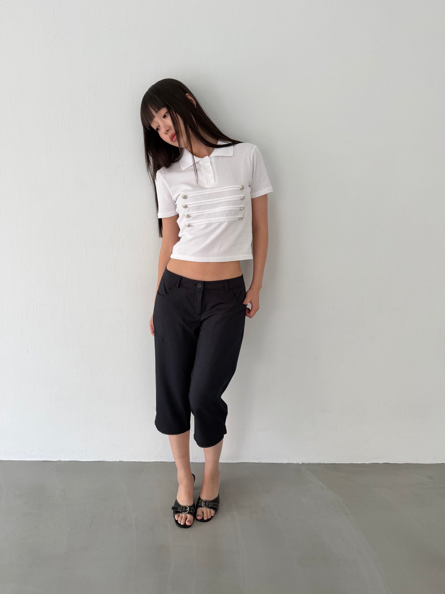Suit lace capri pants