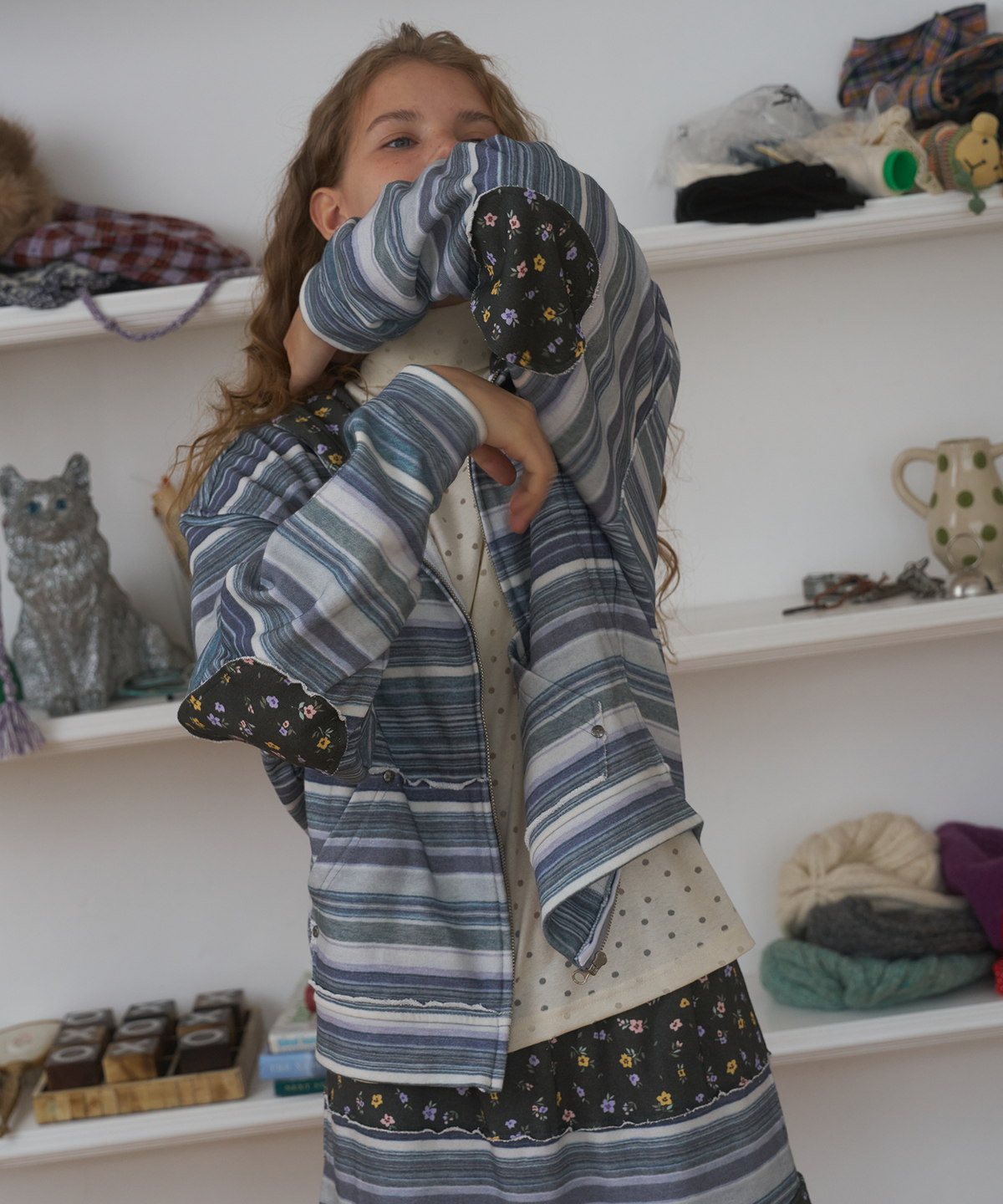FUN FROM FUN Patch Pointed Hoodie, Grey