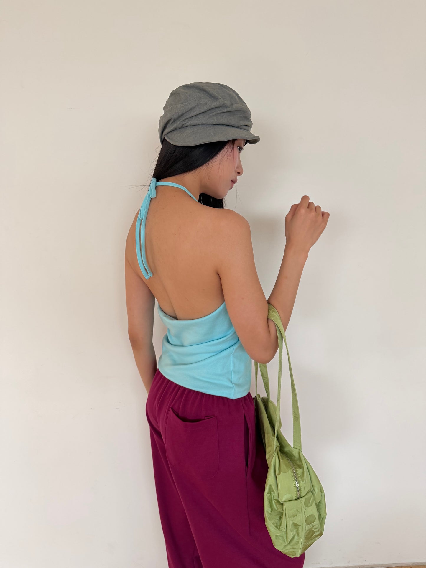 Brightly colored halter neck vest