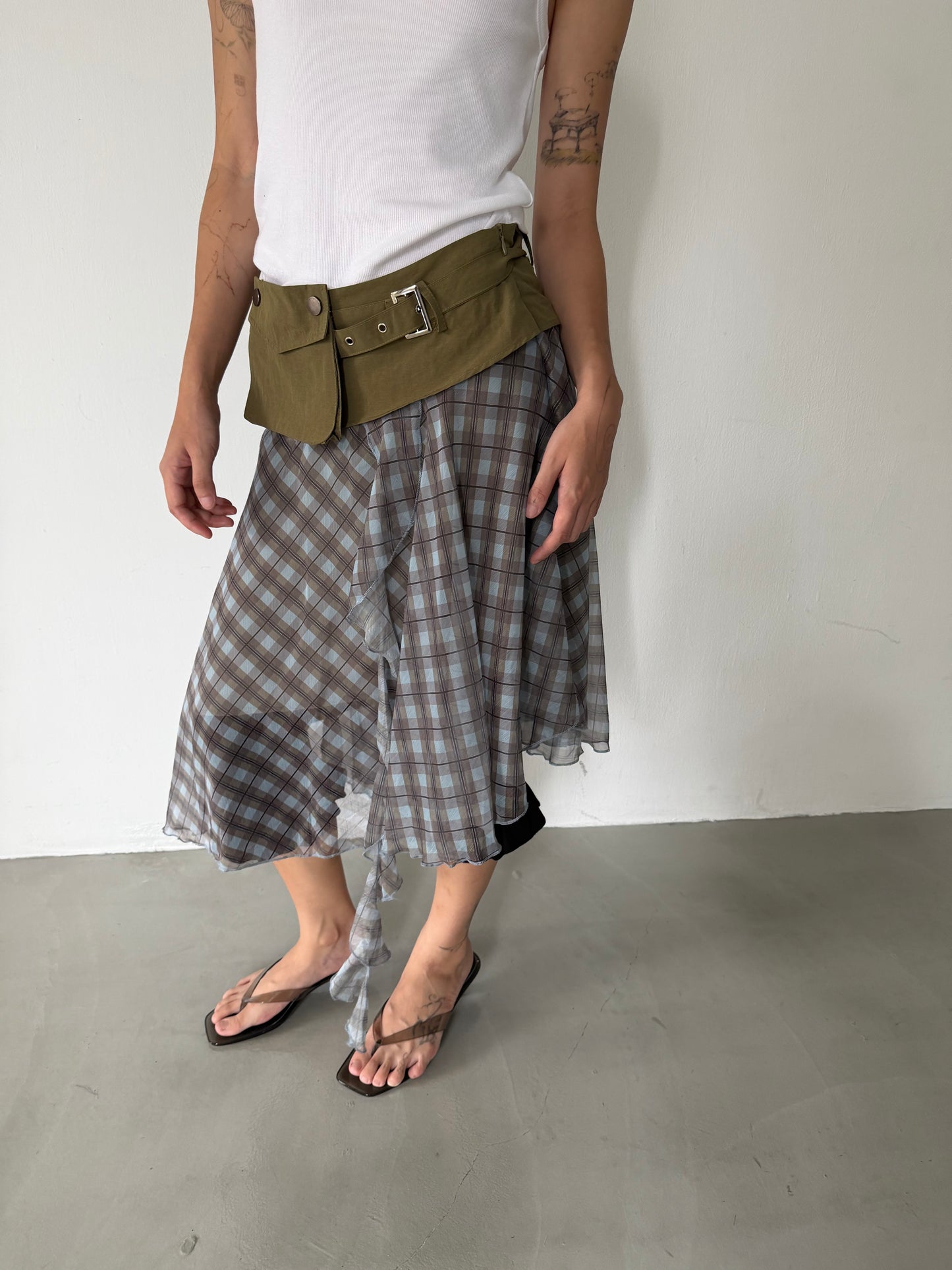 Utility Pouch Check Skirt