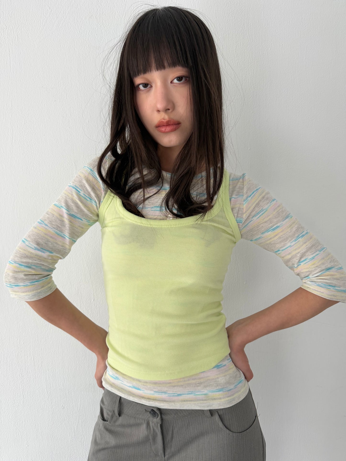 Brightly colored spaghetti strap tank top