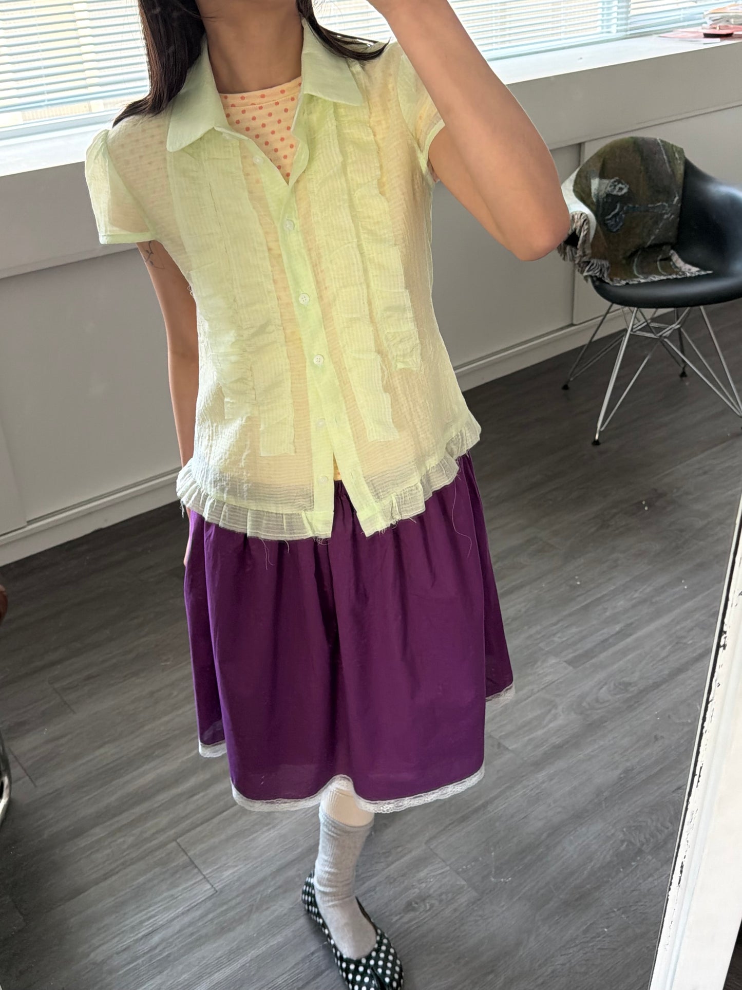 Transparent plaid shirt