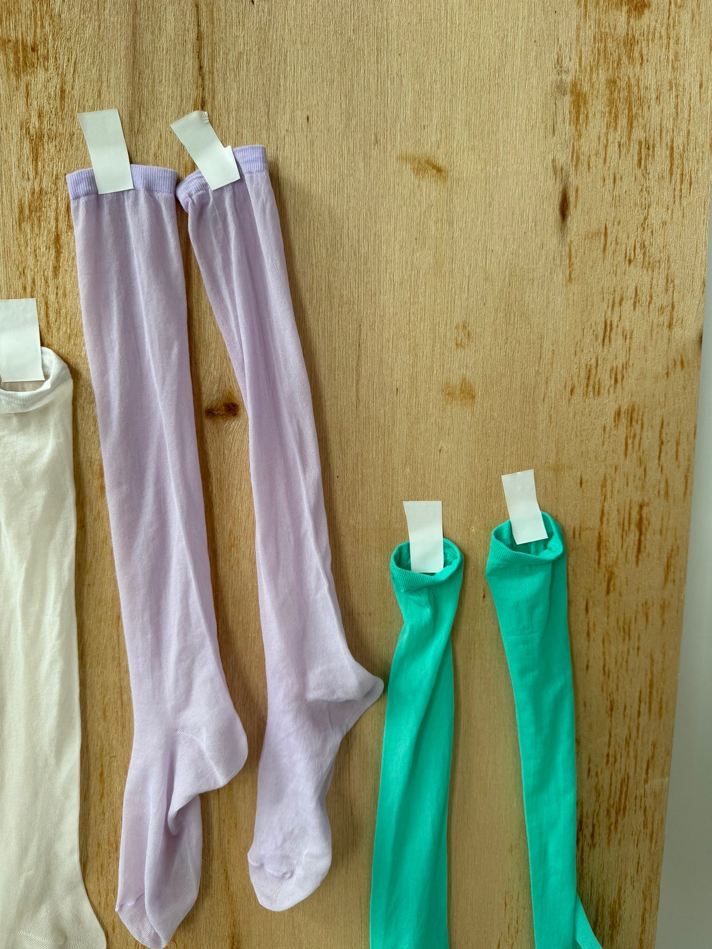 Sheer candy-colored mid-calf socks