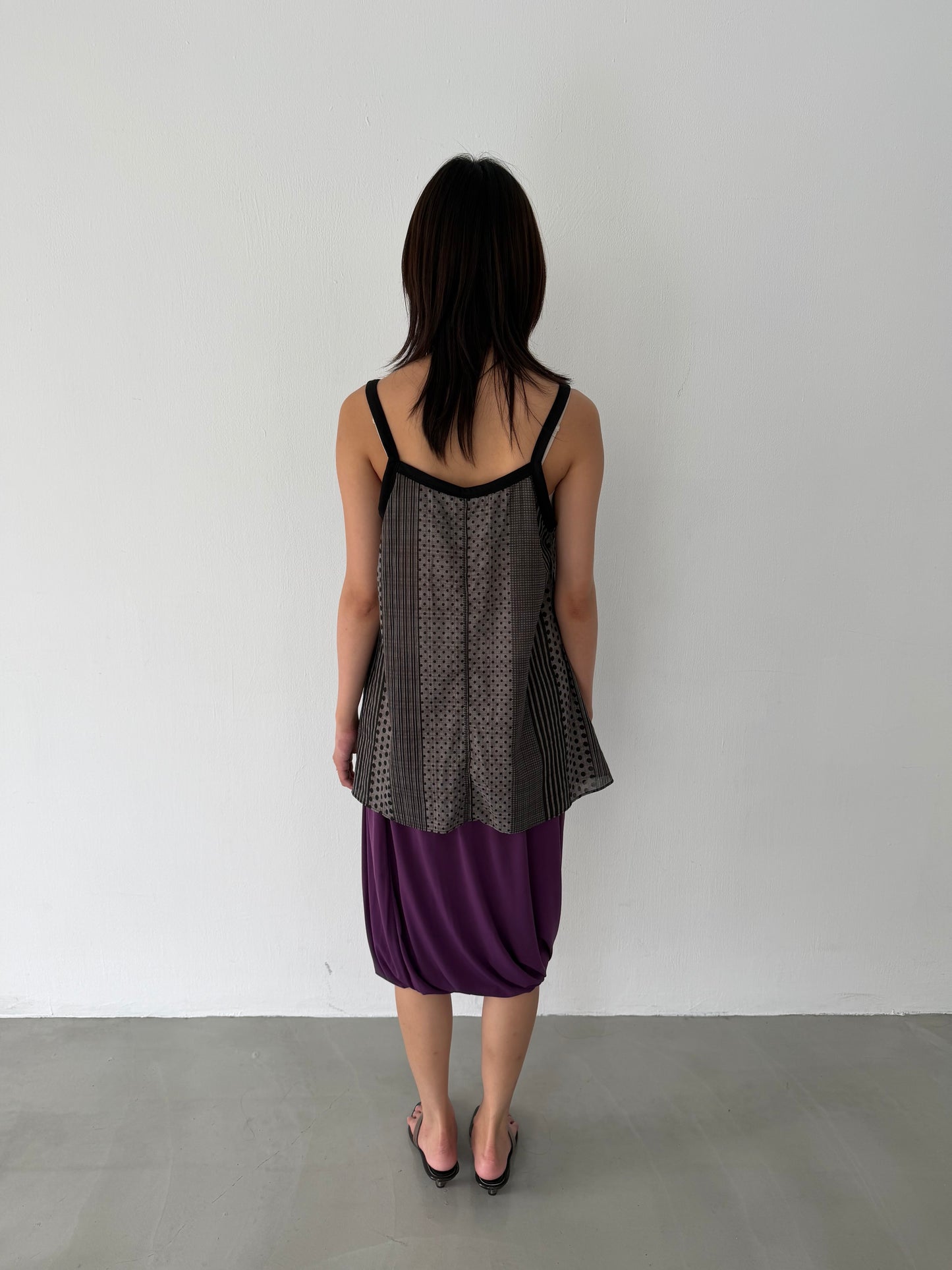 Dresses with thin straps in mixed materials