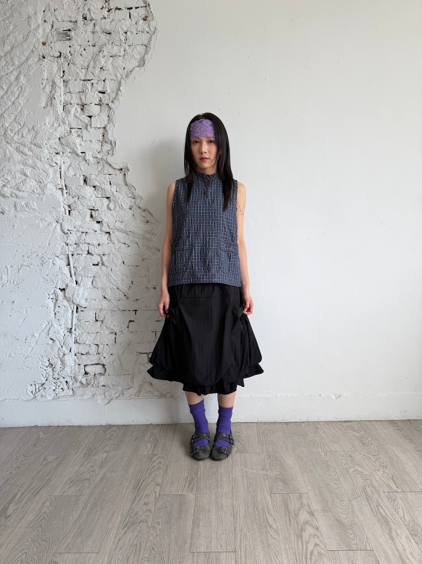 Ruffled Pocket Balloon Skirt