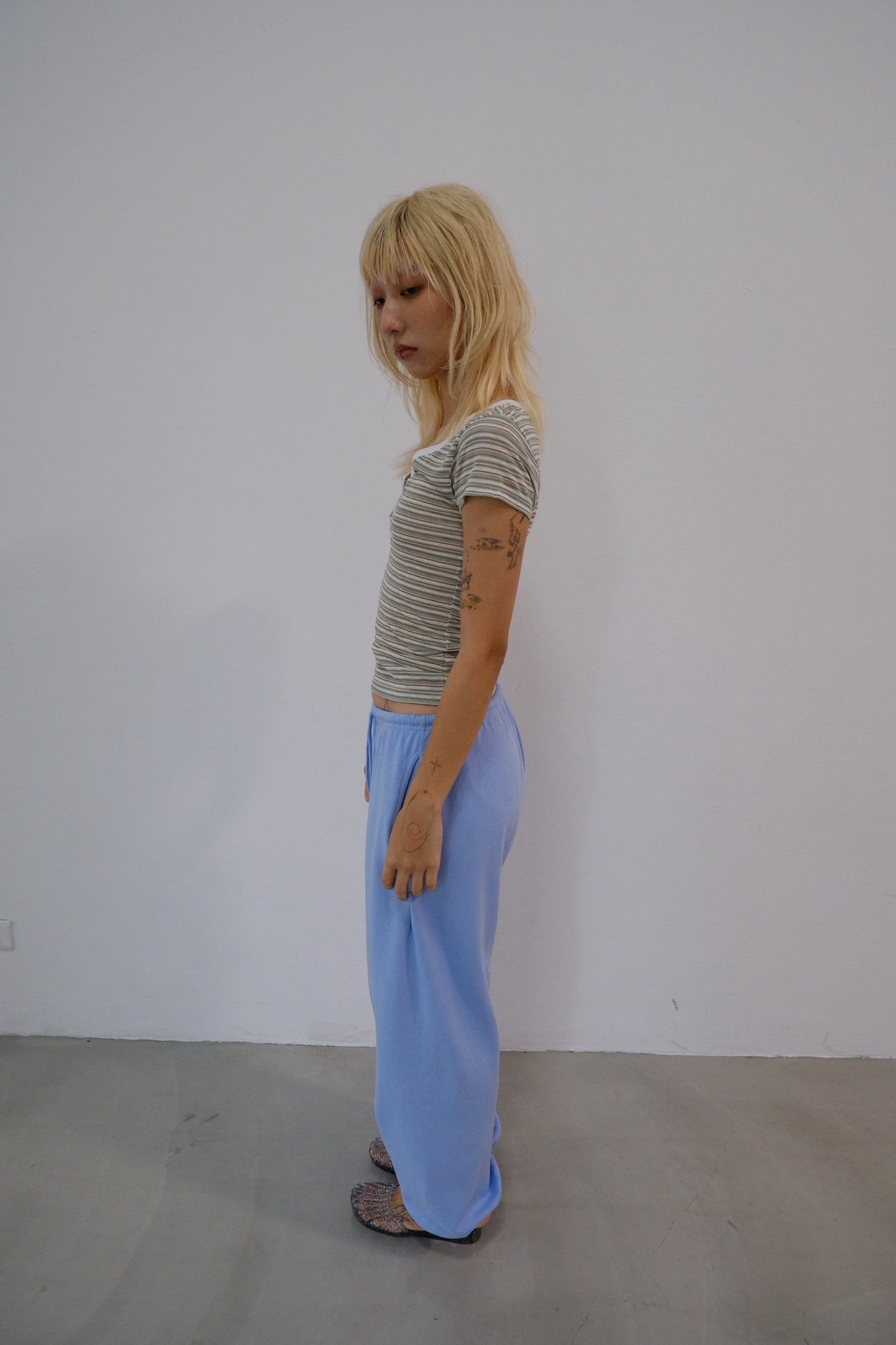 Mint Stripe Henley Tee