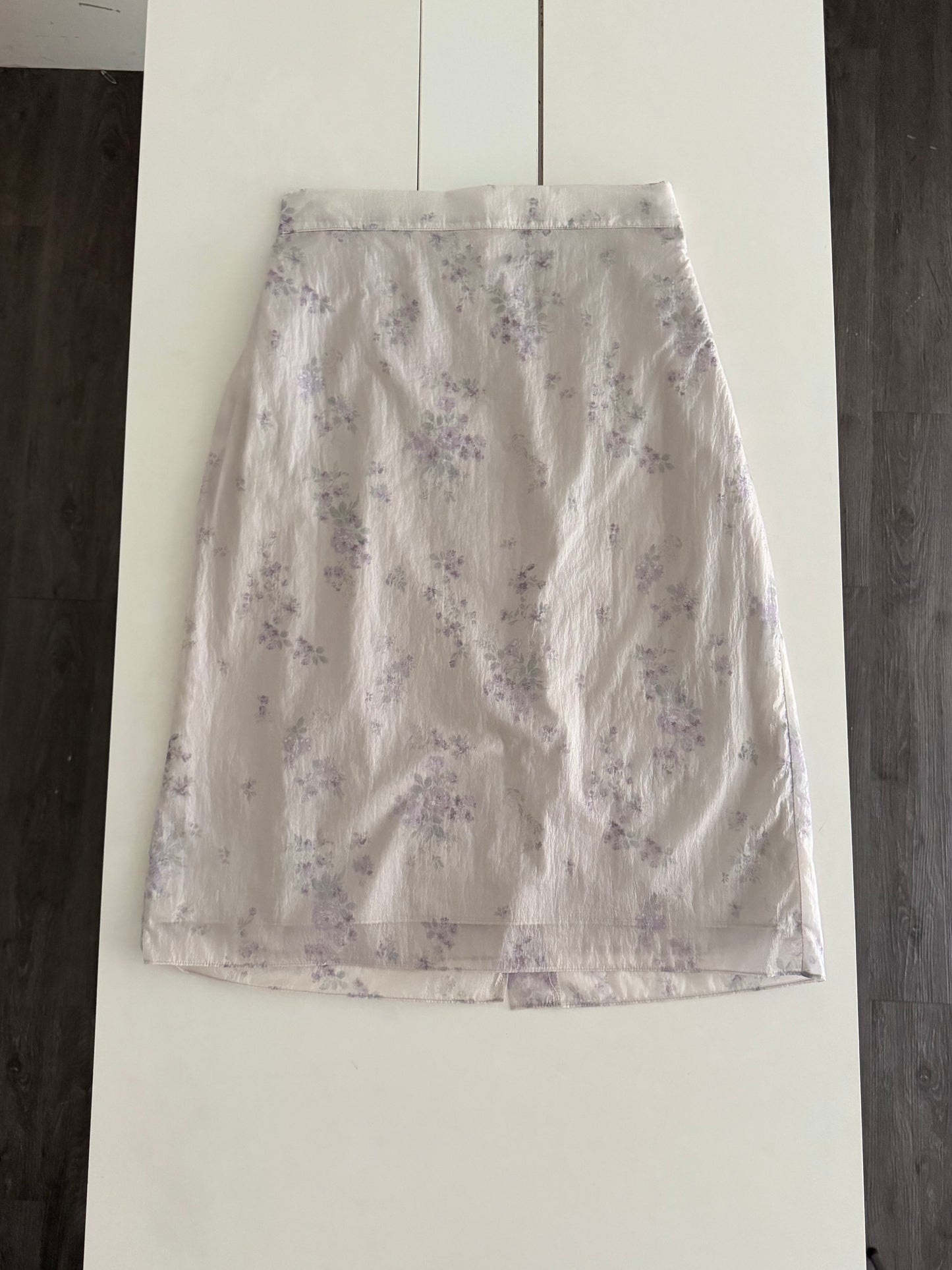 Sheer floral straight skirt