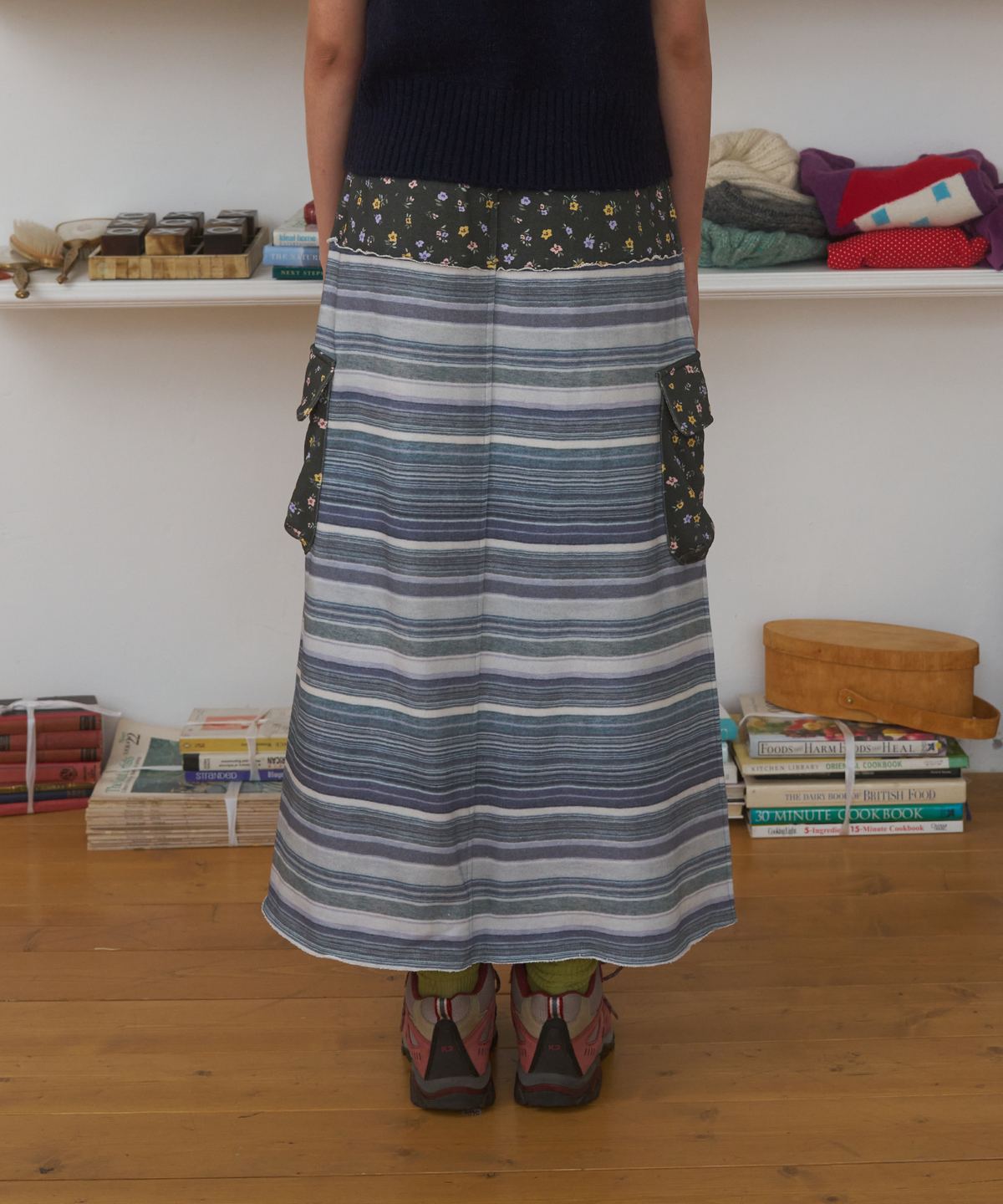FUN FROM FUN Pocket Long Skirt, Grey