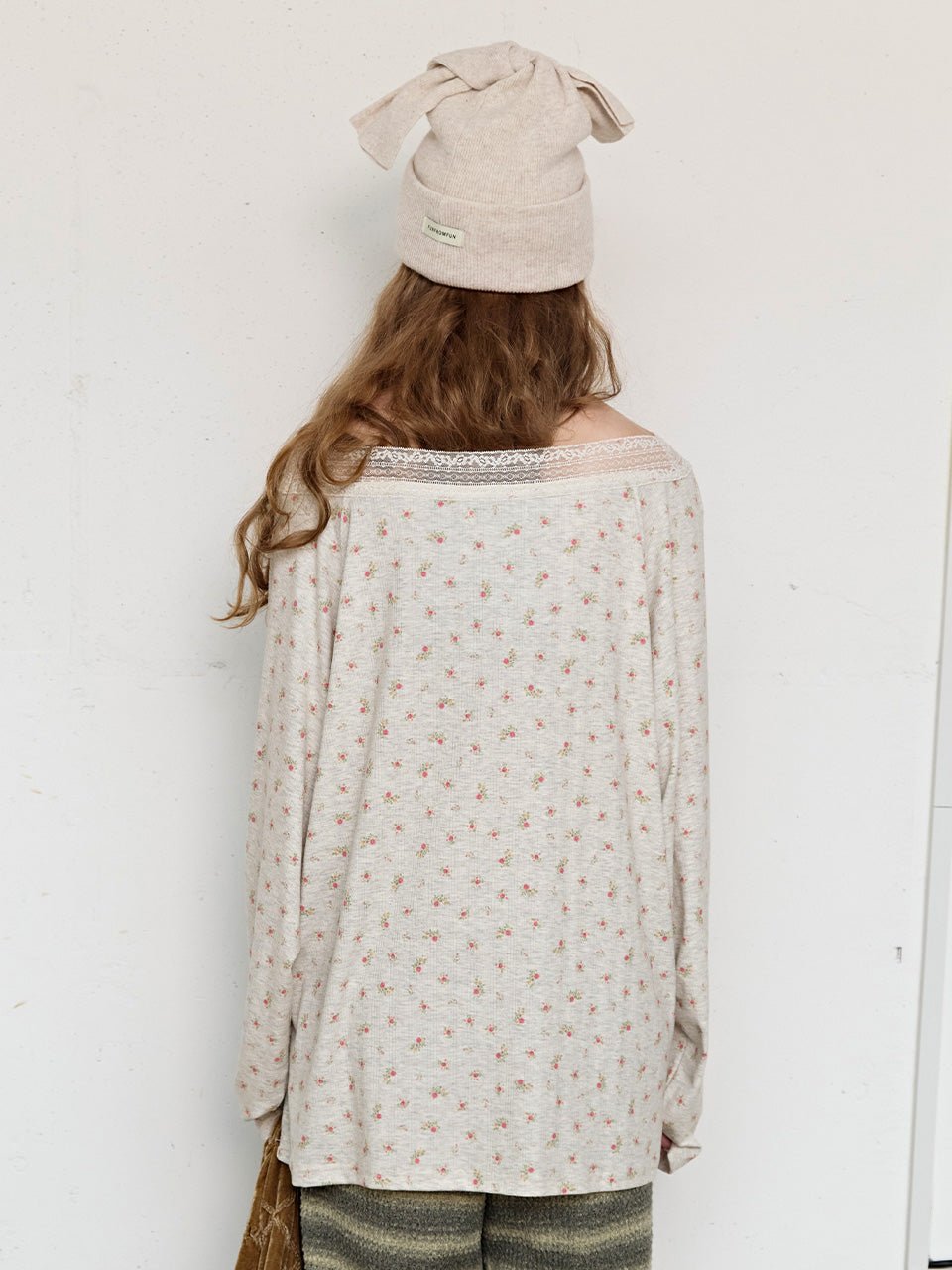 FUN FROM FUN Lace V-Neck Tee, Floral