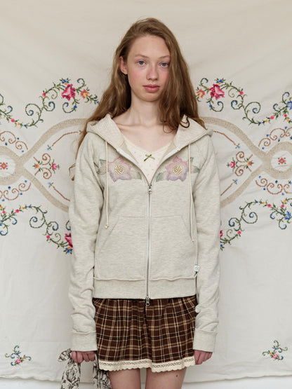 FUN FROM FUN Applique Boho Hoodie, Oatmeal