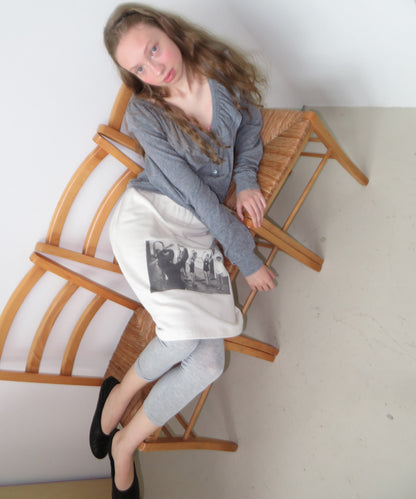FUN FROM FUN Moody Frill Cardigan, Melange Grey