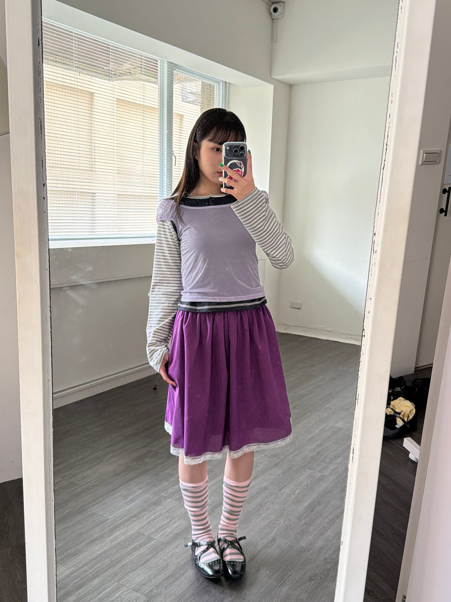 Brightly colored lace puff skirt
