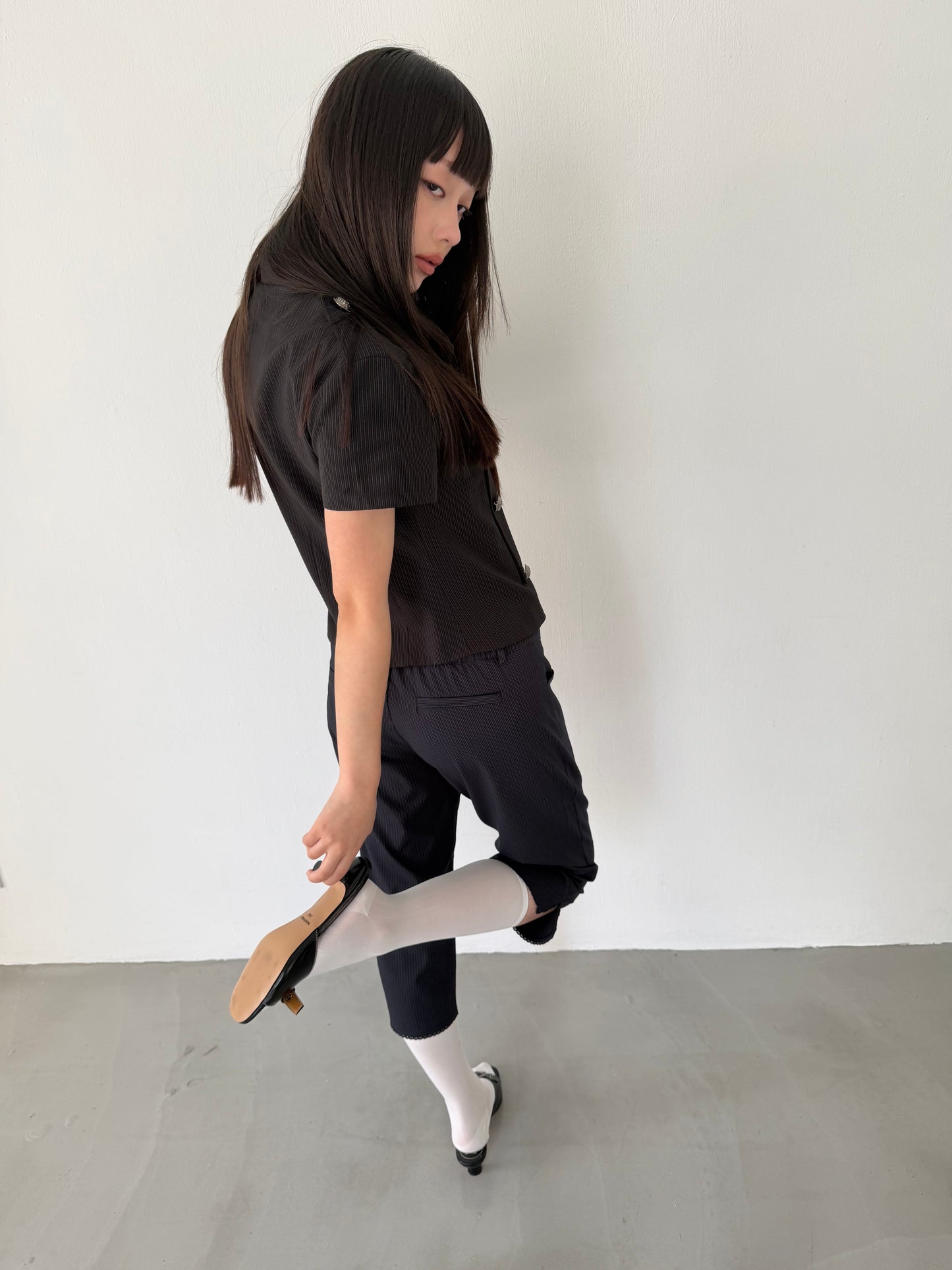 Suit lace capri pants