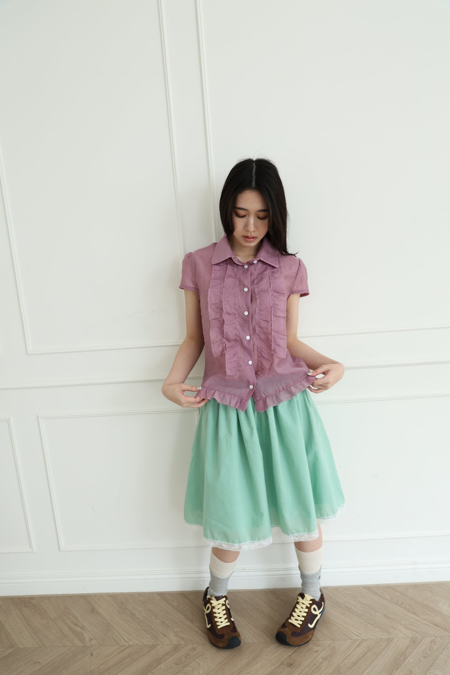 Transparent plaid shirt
