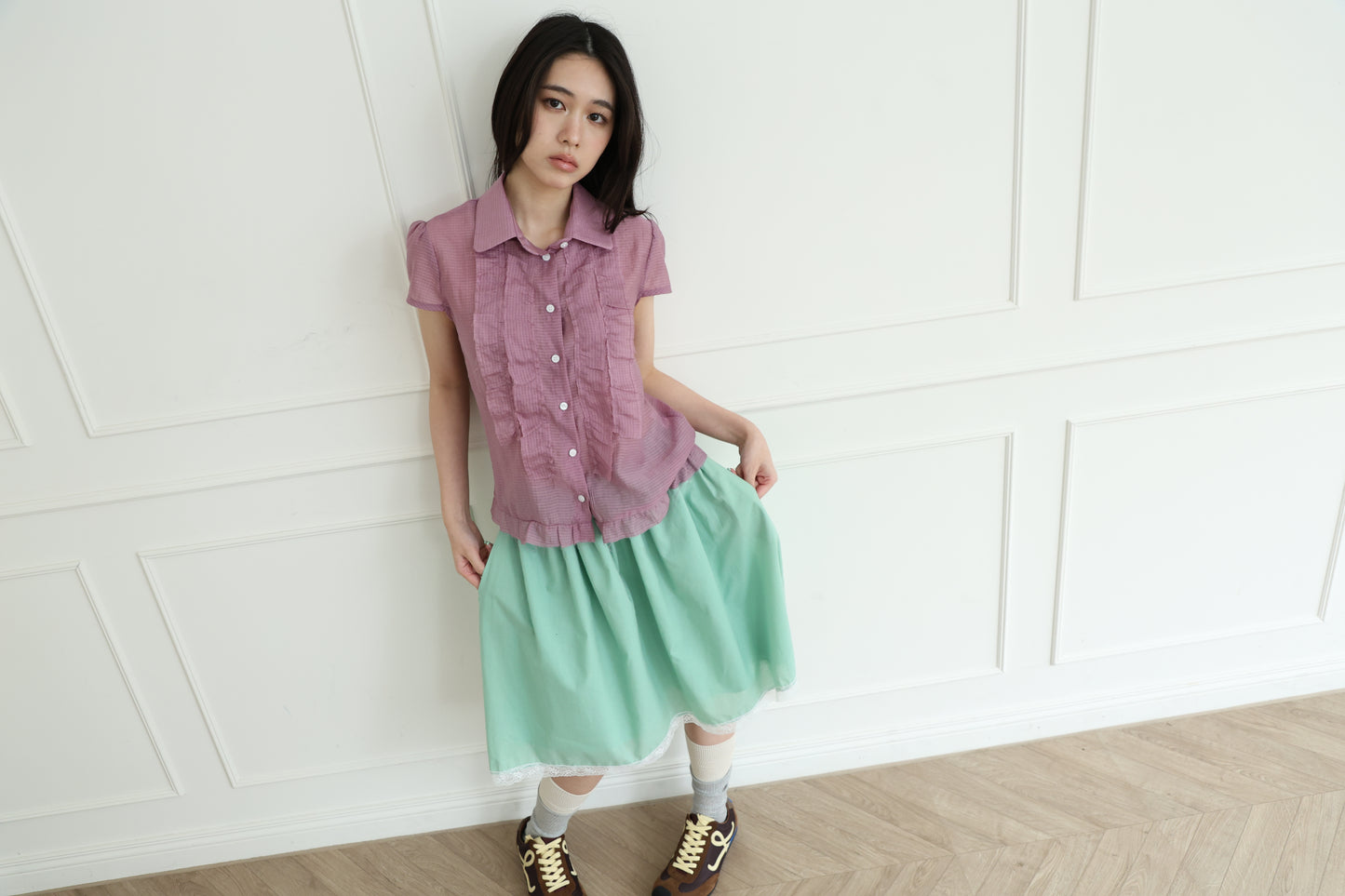 Transparent plaid shirt