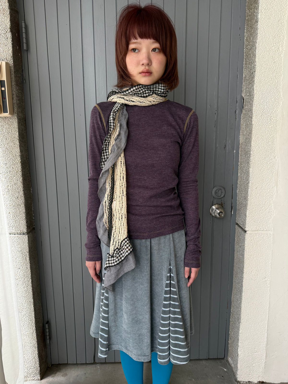 plaid patchwork scarf