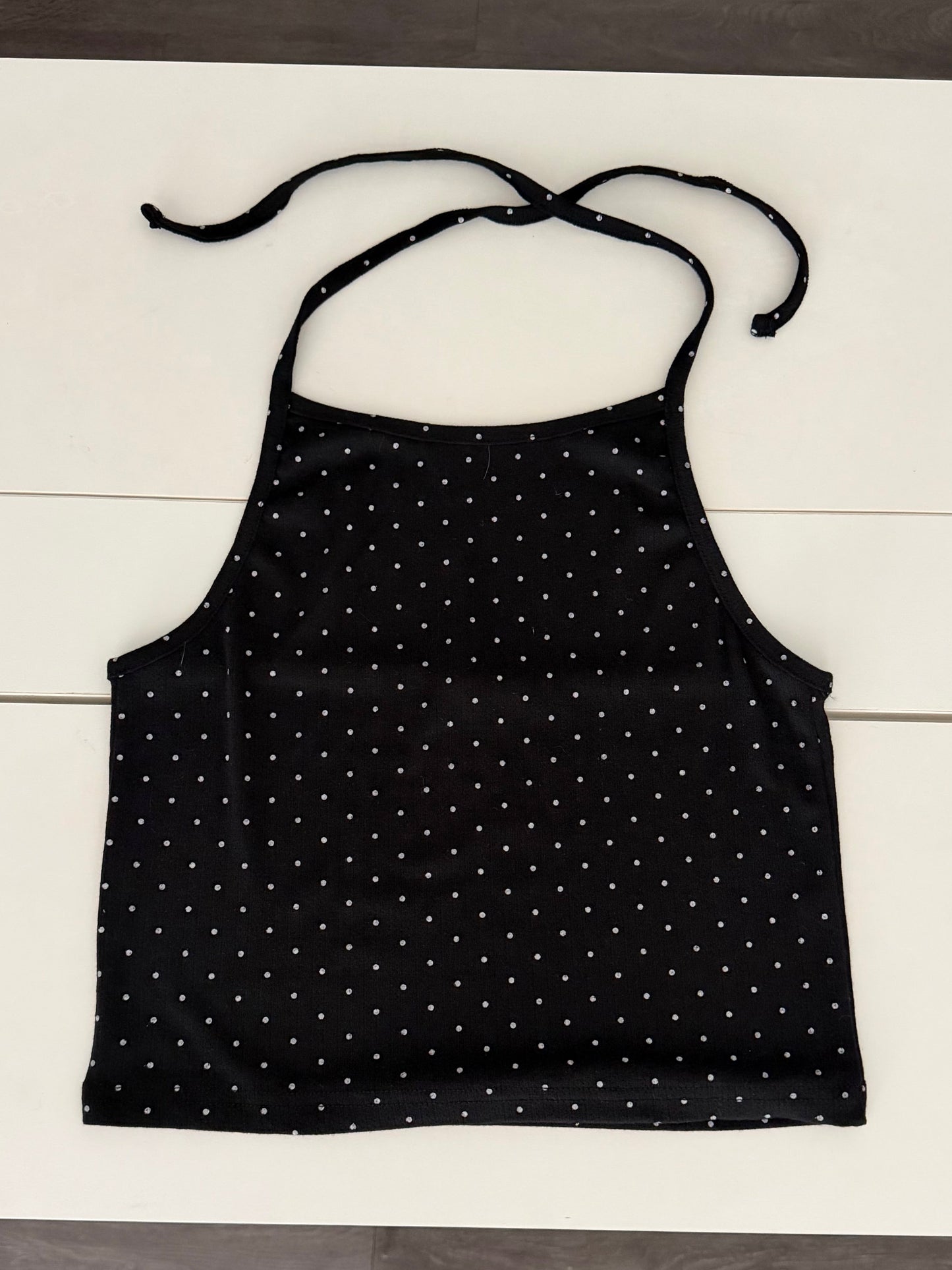 Polka-dot halter top