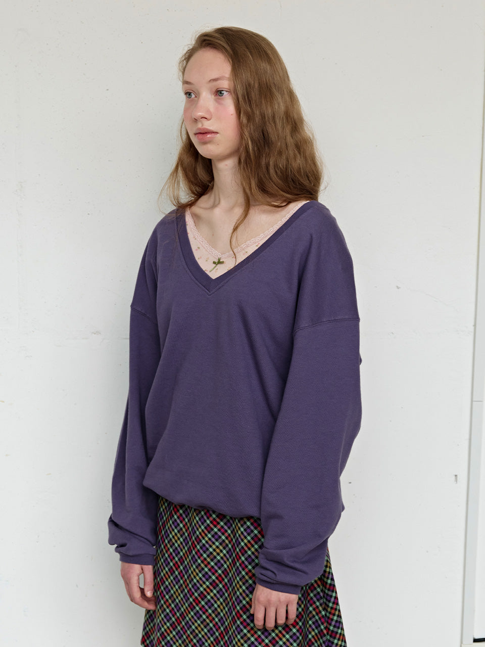 FUN FROM FUN V-Neck Sweatshirt, Plum Smoothie