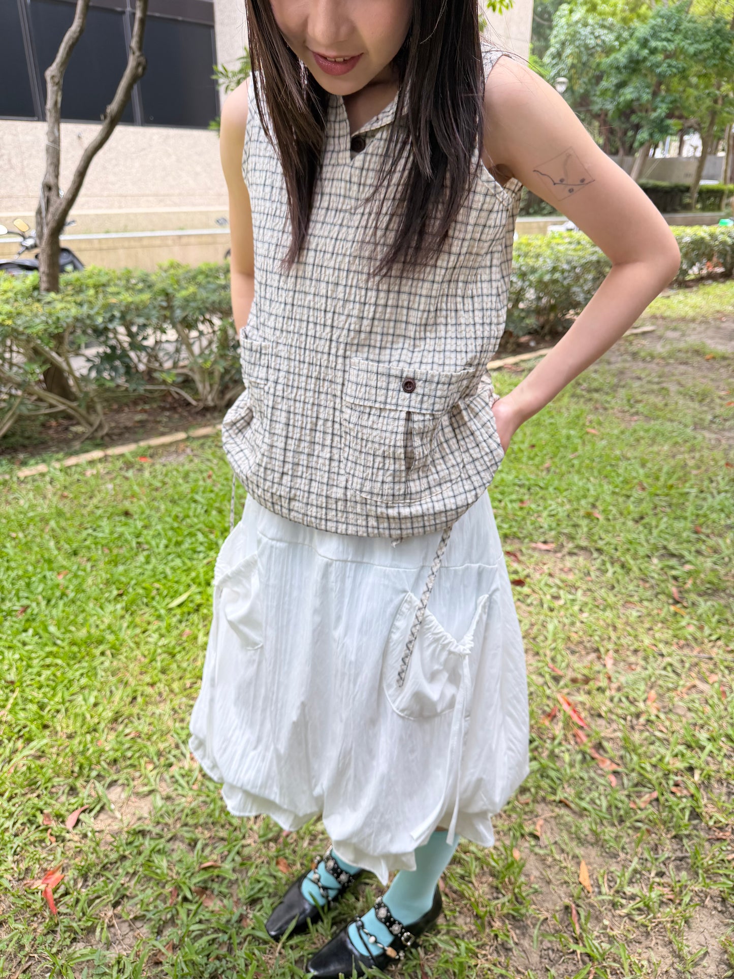 Ruffled Pocket Balloon Skirt