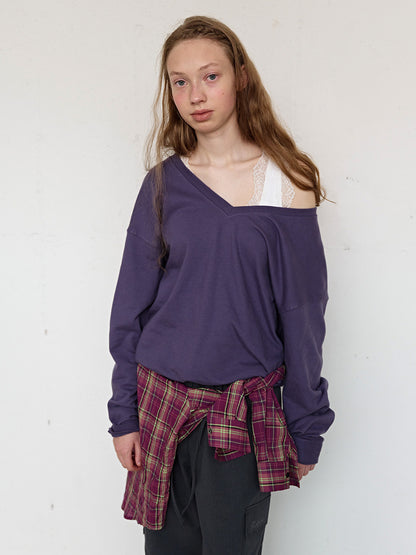 FUN FROM FUN V-Neck Sweatshirt, Plum Smoothie