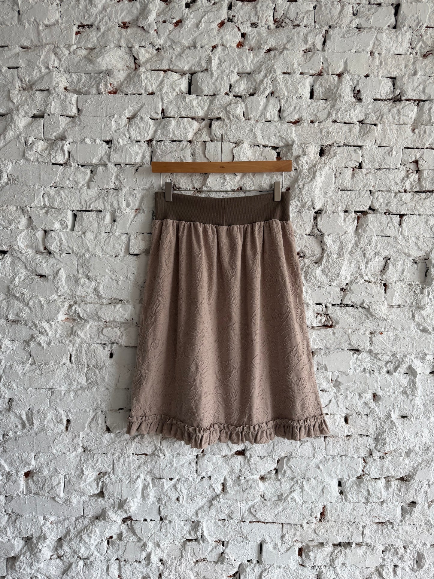 Embossed lace elastic cotton skirt