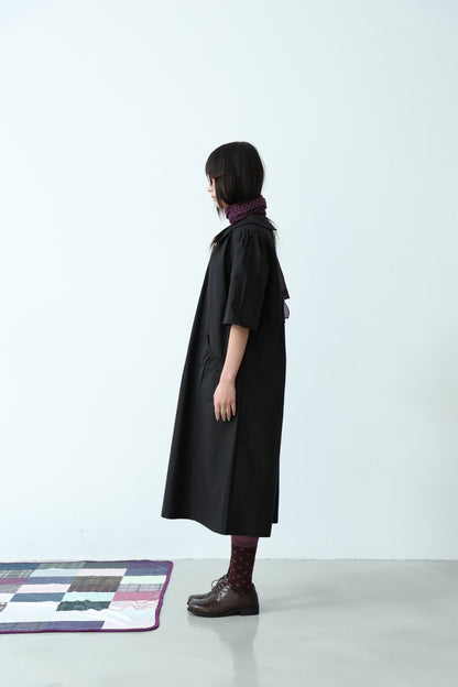 Cream Collar Pocket Dress