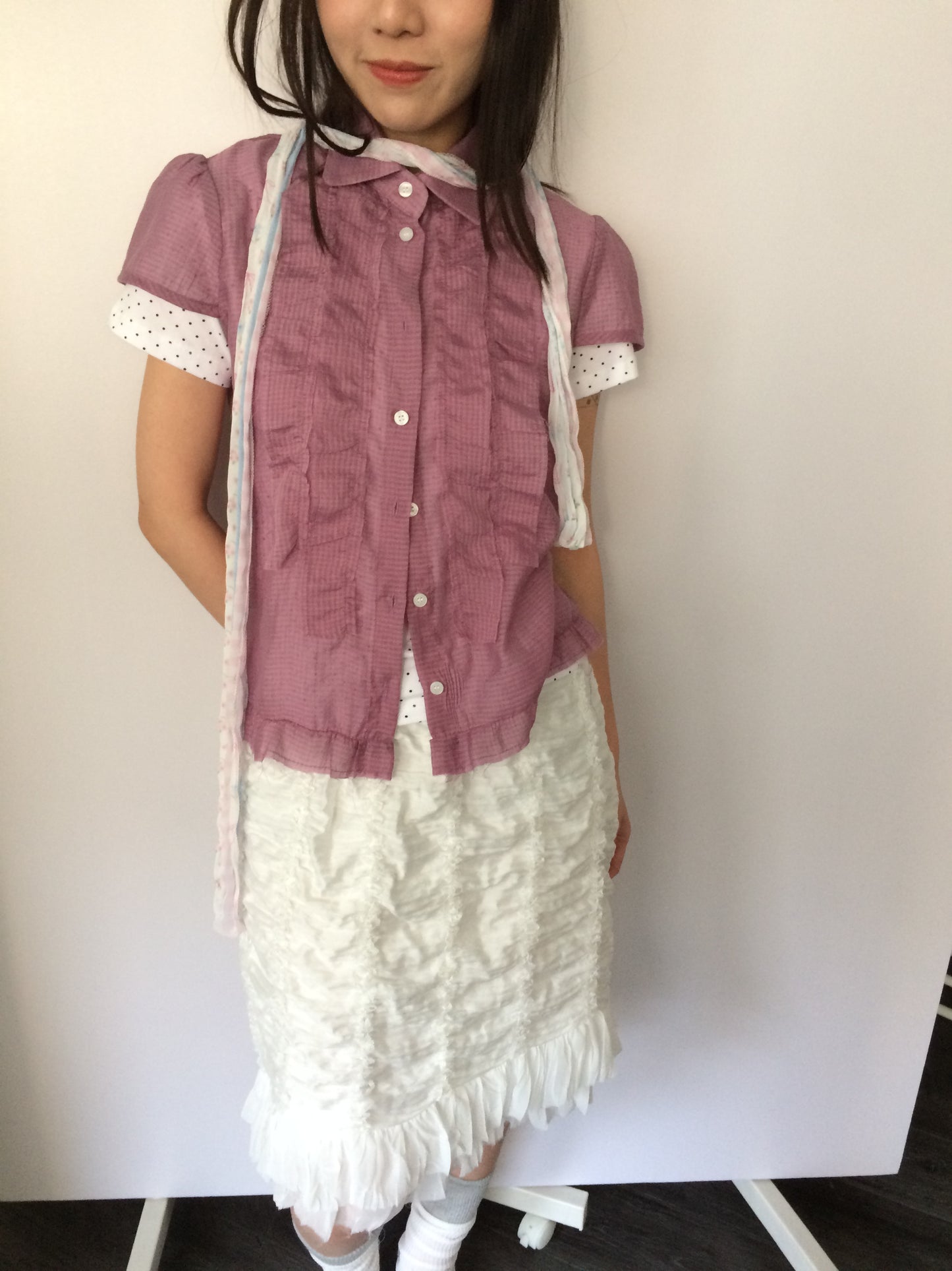 Transparent plaid shirt