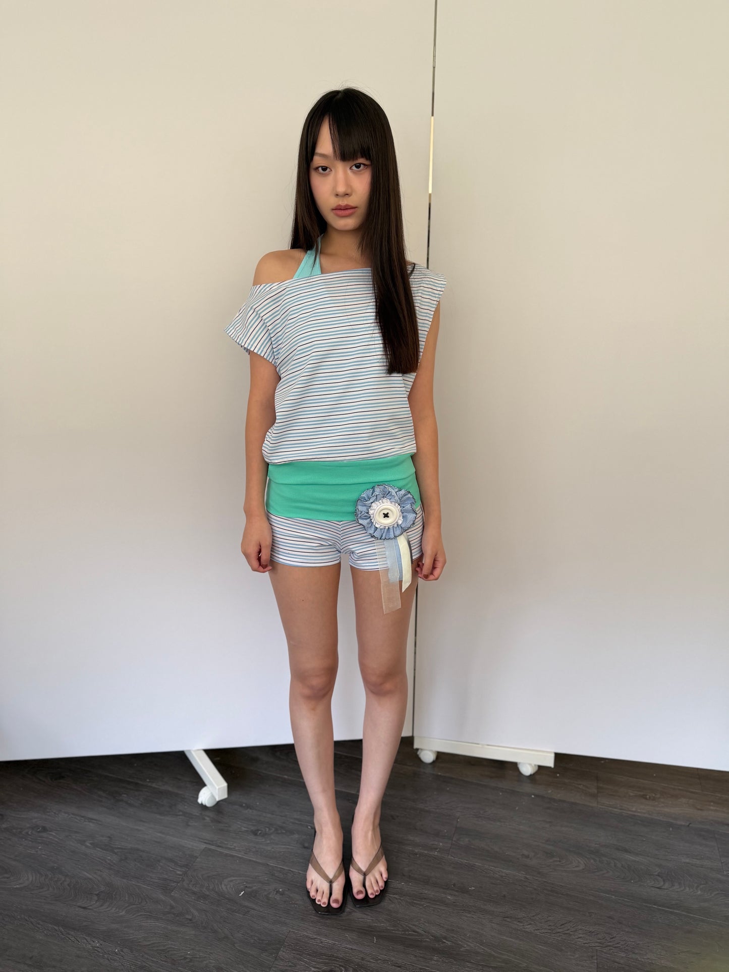 Striped Color-Block Top and Shorts Set