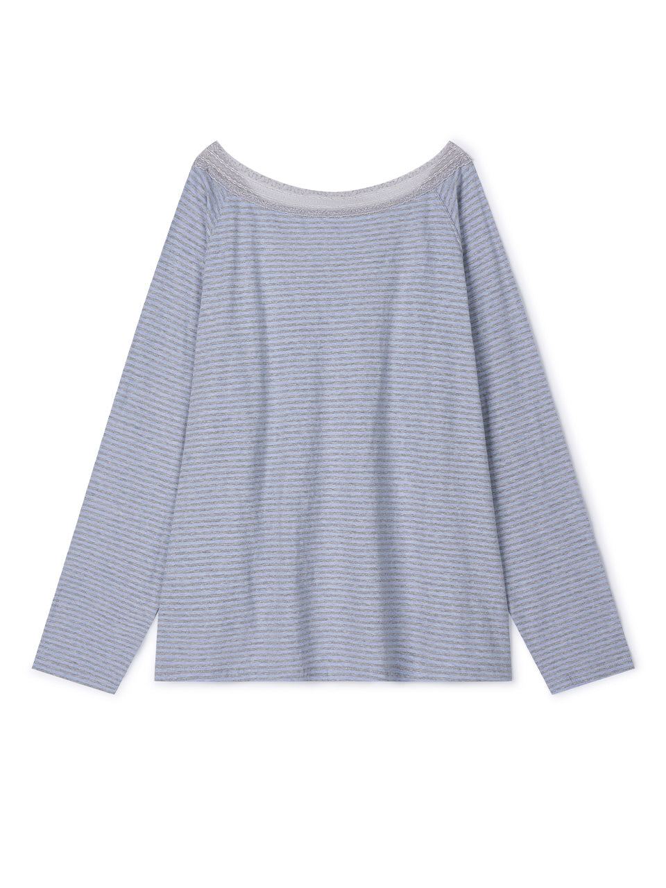 FUN FROM FUN Lace V-Neck Tee, Blue