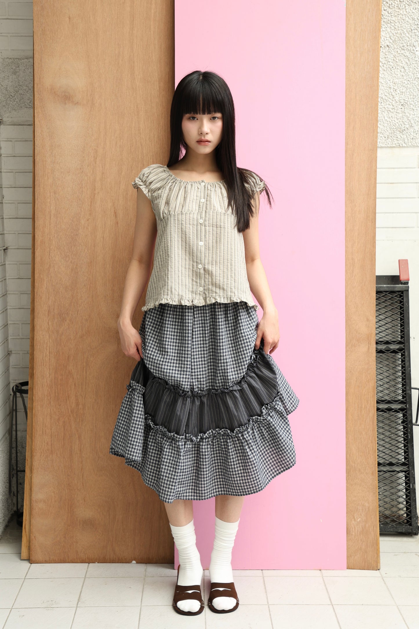 Retro mixed-media dress