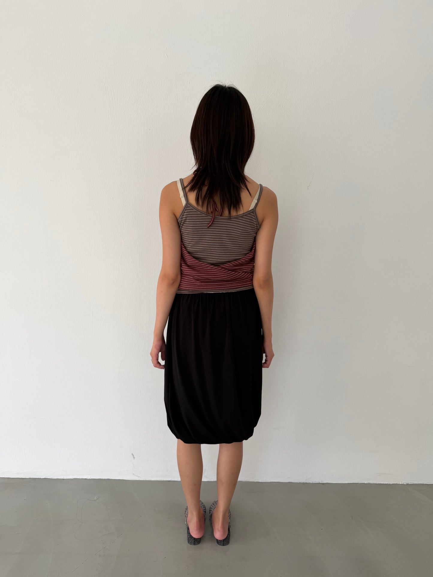 Elastic tulip midi skirt