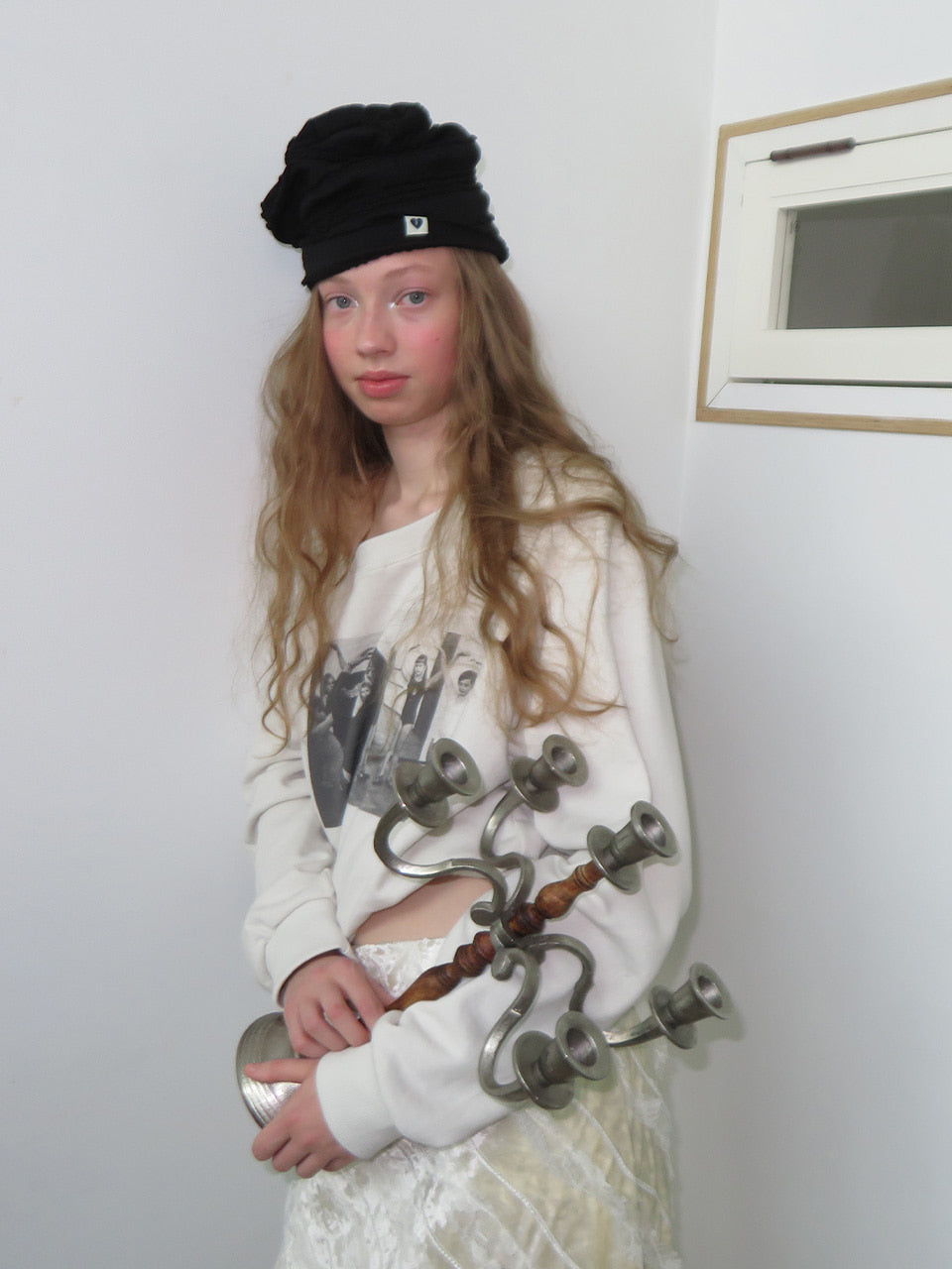 FUN FROM FUN Frill Beanie, Black
